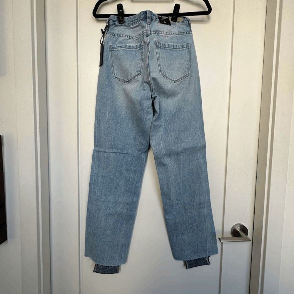 Blank NYC The Howard Straight Jeans Size 25 Two Tone Patch NWT - Picture 3 of 8